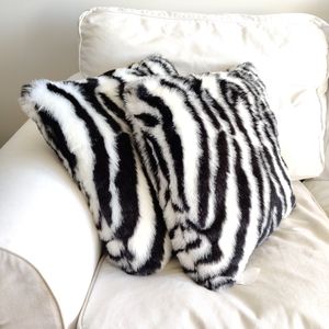 Set of zebra print cushions